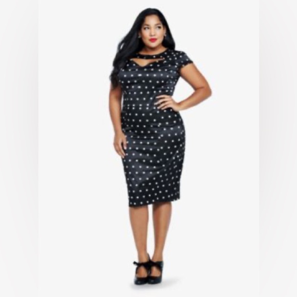 Retro Black and White Polka Dot Dress
